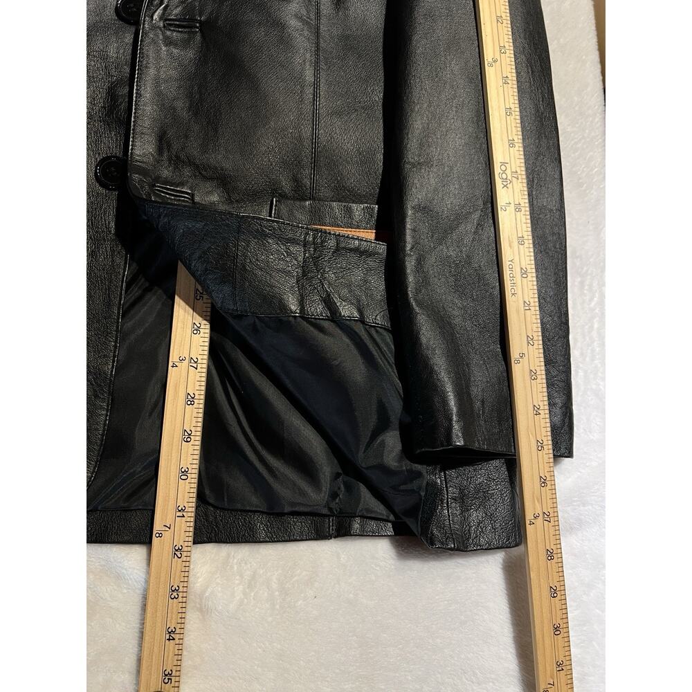 Ferugini M / L Leather Western Blazer Jacket Removable Lining Black Brown - Picture 12 of 15